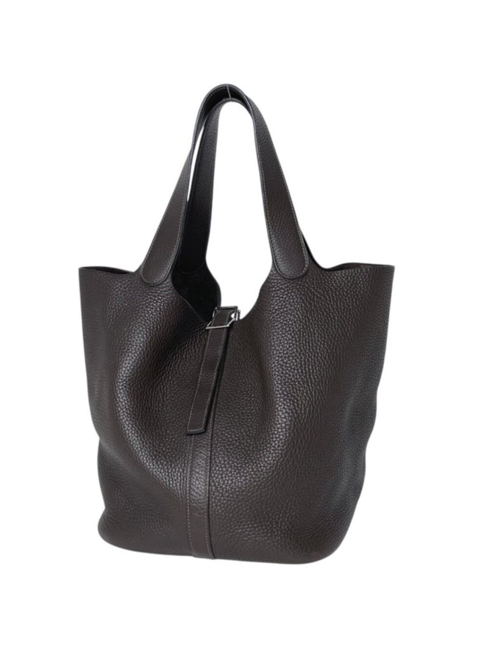 Hermes Picotin GM Handbag Taurillon Clemence Brown